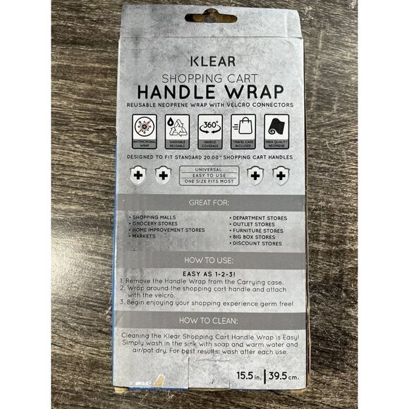 Klear Shopping Cart Handle Wrap HOT PINK Reusable Guard Cover - Picture 2 of 3